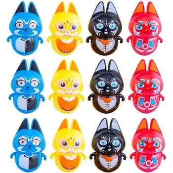 12 шт., надувные животные, игрушка-тумблер, Пекинская опера, игрушка для кошек, воздушный шар, поплавок, кукла для бассейна на Рождество, Новый год, день рождения, вечеринка, сувениры(случайный) 3.1*2.5*5cm