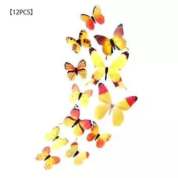 12 шт. Наклейки на стену ПВХ Утепление Наклейки на стену с изображением насекомых Водонепроницаемые обои для украшения дома розовый