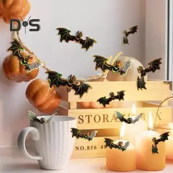 12 шт. наклейки на стену в виде летучей мыши на Хэллоуин, 3D-наклейки на стену в виде летучей мыши, наклейки на окна для украшения домашней вечеринки на Хэллоуин A