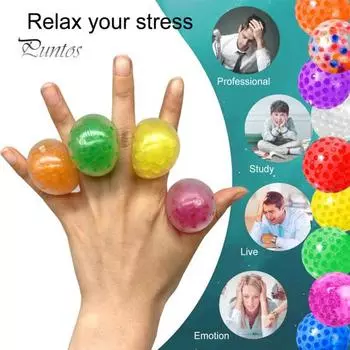 12 шт., наполненный бусинами мяч для снятия стресса, мини-игрушка в форме сердца, для детей и взрослых, портативный, дорожный, мягкий, успокаивающий, цветной мяч, игрушка-фиджет Love Heart