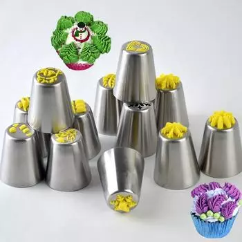 12 шт. Насадка для крема, инструменты для украшения торта, кондитерские принадлежности, насадки для глазури для кексов, насадки для кондитерских изделий, насадки для выпечки, рождественские принадлежности