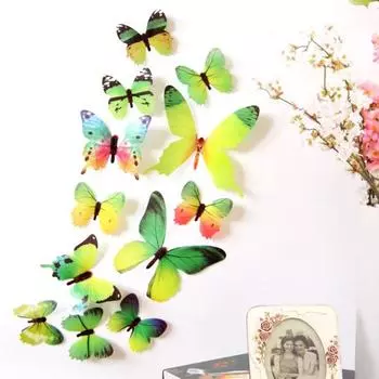 12 шт. настенная водонепроницаемая винтажная декоративная 3D наклейка на стену с бабочкой для дневника розовый