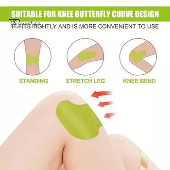 12 шт., натуральные наколенники, быстродействующие вспомогательные самоклеящиеся пластыри для ухода за суставами, дискомфорт в мышцах зелёный