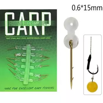 12 шт. наживка для ловли карпа, крючок для наживки, жало, бойлы, булавка с оснасткой Corn Ronnie Hair 0.6*15mm