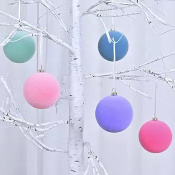 12 шт. небьющиеся бархатные рождественские шары подвеска елочные украшения праздничный фестиваль декор Style 4