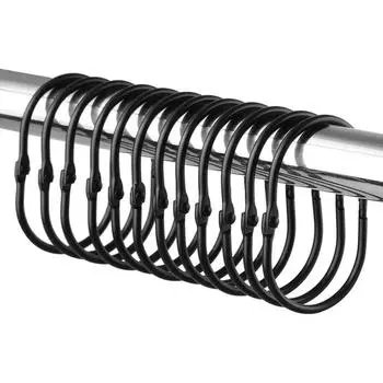 12 шт. нержавеющие кольца для душевой занавески металлические вешалки для душевой занавески овальные крючки для душа ванная комната серебряный