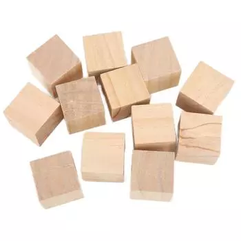 12 шт. незаконченных деревянных блоков, гладкие, прочные, однородные, маленькие деревянные кубики для поделок своими руками
