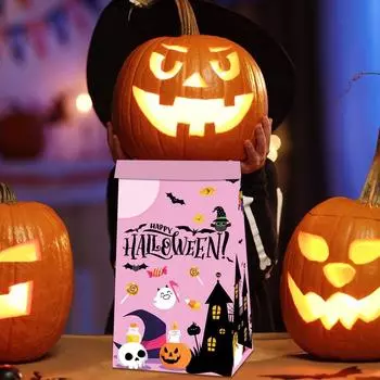12 шт. Новые бумажные бумажные пакеты на Хэллоуин своими руками для украшения вечеринки Подарочные коробки для детей Аксессуары для дома Упаковка для еды на Хэллоуин