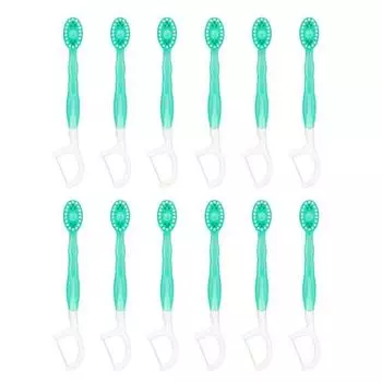 12 шт одноразовая зубная щетка с зубной пастой, скребок для языка, дорожная мини-зубная щетка для взрослых, зубная нить, принадлежности для ухода за полостью рта Green Tea