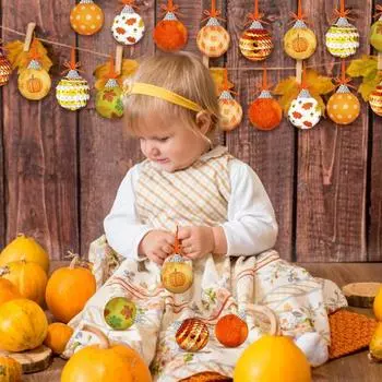 12 шт. осенних шаров, украшения для дерева, тыква, клен, подвесной пенопластовый шар, украшение для осеннего урожая, принадлежности для вечеринки A