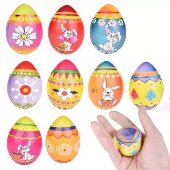 12 шт., пасхальное яйцо-g, красочные мягкие яйца кролика, S Quishy, мяч для стресса, набор игрушек для стресса, пасхальная корзина для снятия стресса, наполнители для вечеринки One Size