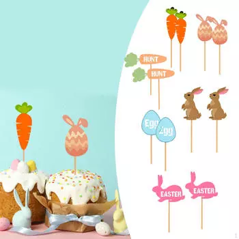 12 шт., пасхальные кексы, топперы, вставки для торта, товары для вечеринок, орнамент, украшение тортов Carrot Shapes