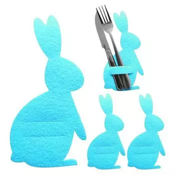 12 шт. пасхальный кролик держатели для столовых приборов фетровые держатели для ножей вилок держатели для столовых приборов чехол для столовых приборов для пасхальной вечеринки свадьбы дня рождения декор фиолетовый