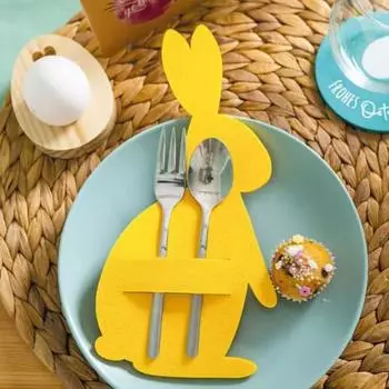 12 шт. пасхальный кролик держатели для столовых приборов фетровые держатели для ножей вилок держатели для столовых приборов чехол для столовых приборов для пасхальной вечеринки свадьбы дня рождения декор фиолетовый