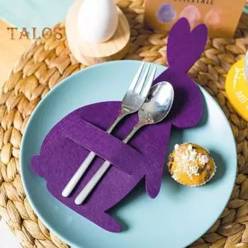 12 шт. пасхальный кролик держатели для столовых приборов фетровые держатели для ножей вилок держатели для столовых приборов чехол для столовых приборов для пасхальной вечеринки свадьбы дня рождения декор розовый