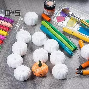 12 шт. пенопластовых тыкв, белые искусственные тыквенные украшения, поделки своими руками для Хэллоуина, осени, Дня благодарения, реквизит для фотосъемки 12pcs