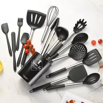 12 шт. пищевого силикона кухонная утварь кухонная лопатка мерная ложка практичный кухонный инструмент набор кухонных принадлежностей