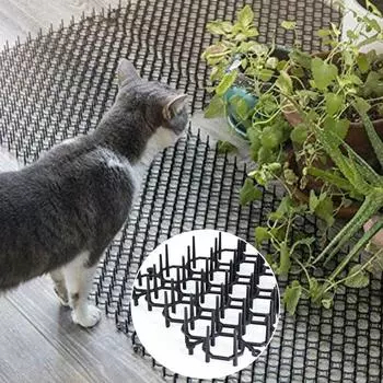 12 шт. пластиковый кошачий коврик для отпугивания кошек в помещении/на улице, коврик для отпугивания кошек, гибкий, устойчивый к атмосферным воздействиям, репеллент для собак, коврик с шипами, коврик для двора чёрный