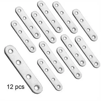 12 шт. плоская ремонтная пластина из нержавеющей стали плоский кронштейн металлический прямой кронштейн для ремонта соединительный крепежный кронштейн деревянный кронштейн соединитель