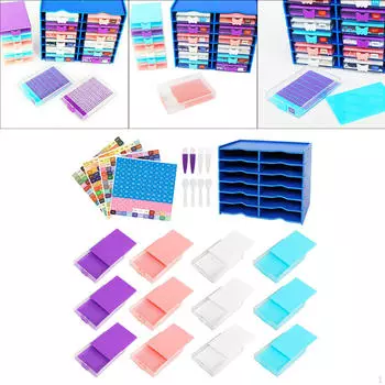 12 шт. Подставка для страз с алмазными картинами, держатель, воронка, ряд сверл синий