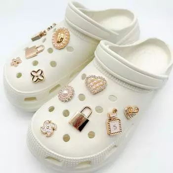 12 шт. подвеска для обуви Crocs DIY Golden Key Water Drill украшение для обуви пряжка для Croc подвески для обуви с отверстиями аксессуары