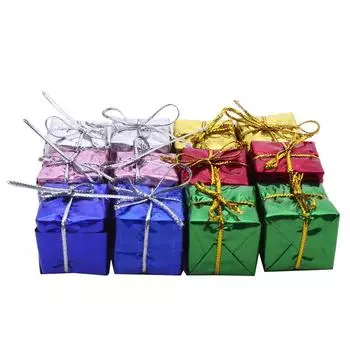 12 шт. подвесных подвесок для рождественской елки, разноцветные мини-подарочные коробки, украшения для рождественской елки, украшения, украшения