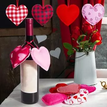 12 шт. подвесных украшений в форме сердца ко Дню святого Валентина, красные, розовые, мягкие, теплые украшения с