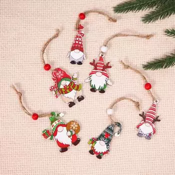 12 шт. подвесных знаков Санта-Клауса, подвеска Санта-Клауса, милые подвесные украшения для рождественской елки, мини-украшения для рождественской елки