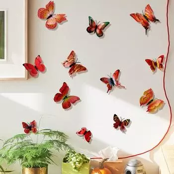 12 шт. Полезная наклейка на стену с бабочкой водонепроницаемый художественный декор 3D