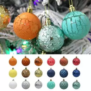 12 шт. полезные яркие цвета широкого применения рождественские подвесные шары блестящие елочные шары набор украшений для вечеринок 6 cm серебряный