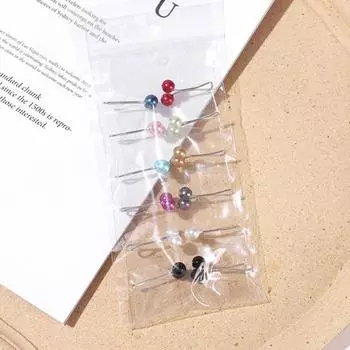 12 шт. практичных гладких металлических шелковых булавок для шарфа с искусственным жемчугом, геометрические зажимы для головы для повседневной носки