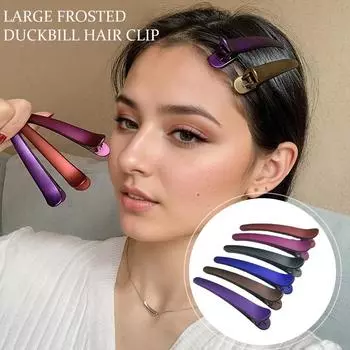 12 шт. профессиональных инструментов для укладки волос в салоне, пластиковые зажимы для волос, заколки-утконосы, матовые, большие, цветные, заколки-крокодилы