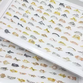 12 шт. простое кольцо на указательный палец студентки, смешанное с разнотипными аксессуарами из сплава