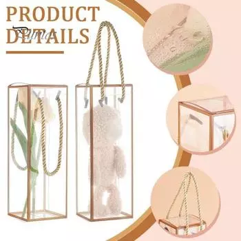 12 шт. прозрачная пластиковая подарочная коробка, прозрачная кубовидная коробка для конфет с золотыми краями и шнуром, упаковочная коробка для подарков на вечеринку для свадебных угощений золотистый