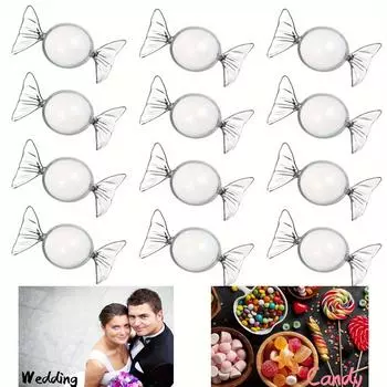 12 шт. прозрачная пластиковая подарочная коробка в форме конфет, мини-контейнер в форме конфет (с крышкой) Контейнеры для хранения ювелирных изделий в виде конфетных таблеток своими руками 12pcs