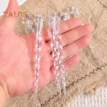 12 шт. прозрачных хрустальных сосулек, подвеска, реалистичная сосулька, подвесное украшение, имитация спирального ледяного конуса для рождественской елки, зимняя ледяная снежная тема, страна чудес S B