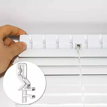 12 шт. прозрачных пластиковых зажимов для ламбрекенов для деревянных и горизонтальных жалюзи - невидимые сменные зажимы для оконных жалюзи, простой универсальный скрытый зажим для дизайна One Size белый