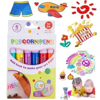 12 шт. пухлая ручка 3D печать искусство DIY пузырь попкорн цветная краска набор ручек для рисования детские художественные принадлежности подарок на день рождения разноцветный