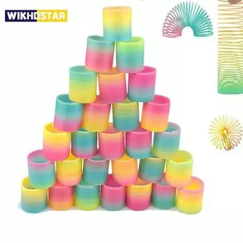 12 шт. Радужные волшебные пружины, круглые игрушки, сувениры для вечеринок по случаю дня рождения, раздача гостям, небольшие подарки, наполнители для пиньяты, гибкая забавная игрушка