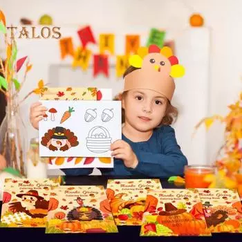 12 шт. раскрасок на День благодарения, мини-книга для рисования своими руками, книга для печати в высоком разрешении, школьные принадлежности для занятий 12pcs