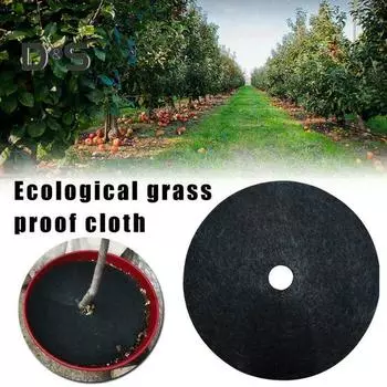 12 шт. разлагаемая круглая мульча для деревьев, защитный коврик от травы, нетканый тканевый чехол, многоразовый барьерный коврик для защиты корней и борьбы с сорняками чёрный