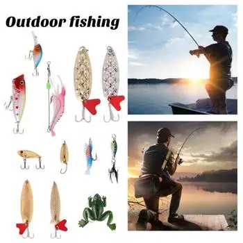 12 шт., реалистичные рыболовные приманки, дизайн тройного крючка, широко используемые бионические приманки, набор рождественских календарей Адвента 1 Set
