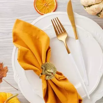 12 шт. Ретро пряжки для салфеток в форме индейки-павлина с регулируемым отверстием