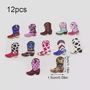 12 шт. Ретро-вестерн-тематика ковбойских сапог телефонная цепочка аксессуары сплав подвески ручной работы винтаж бохо 3x1,5 см