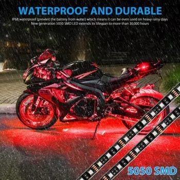 12 шт. RGB Bluetooth мотоцикл светодиодный свет акцент светящаяся неоновая полоса приложение управления комплект 12 В лампа декоративная полоса для деталей мотоцикла CHINA