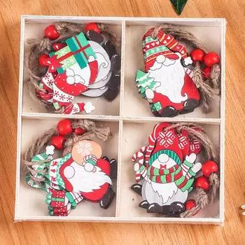 12 шт. Рождественская безликая фигурка пожилого человека многоразовая деревянная праздничная атмосфера Новый год C