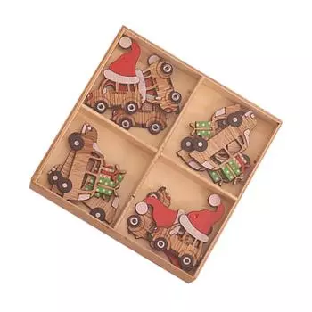 12 шт. Рождественская подвеска из дерева, подвесная рождественская елка, камин, настенное украшение, полка, украшение для вечеринки для детей type 1