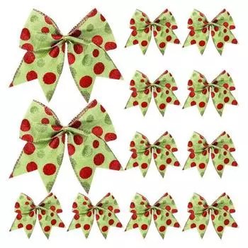 12 шт. рождественские банты украшения 6 дюймов большой рождественский венок банты блестящие горошек бант лента украшение для свадьбы праздничные принадлежности для вечеринок белый