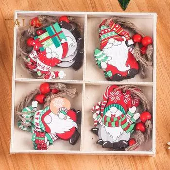 12 шт. рождественские безликие пожилые люди в форме многоразовых деревянных праздничных атмосферных новогодних праздничных елочных украшений C