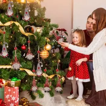 12 шт. Рождественские деревянные украшения подвесные гномы пряничные человечки украшения рождественская елка D